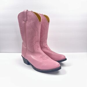 Smoky Mountain Boots Girls 6 Womens 8 Pink Leather Western Cowboy Boots Cowgirl